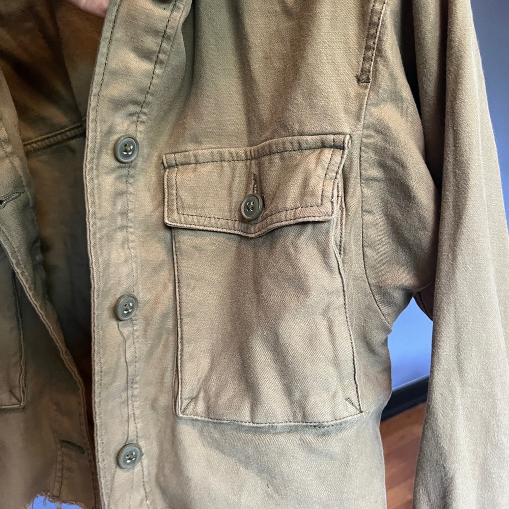 Abercrombie and fitch green khaki jacket, worn once , size small - Picture 4 of 5